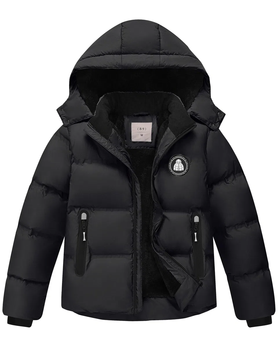 Zoofly Giacca Invernale Bambino con Cappuccio Rimovibile, Cappotti Bambini e Ragazzi con Fodera in Pelliccia Sintetica, Caldo Cappotto Invernale