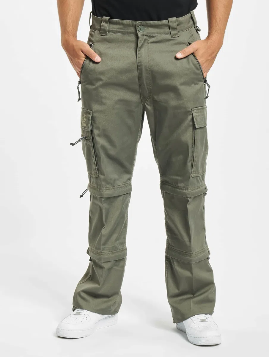 Brandit Savannah Uomo Pantaloni Modello Cargo Nero Straight