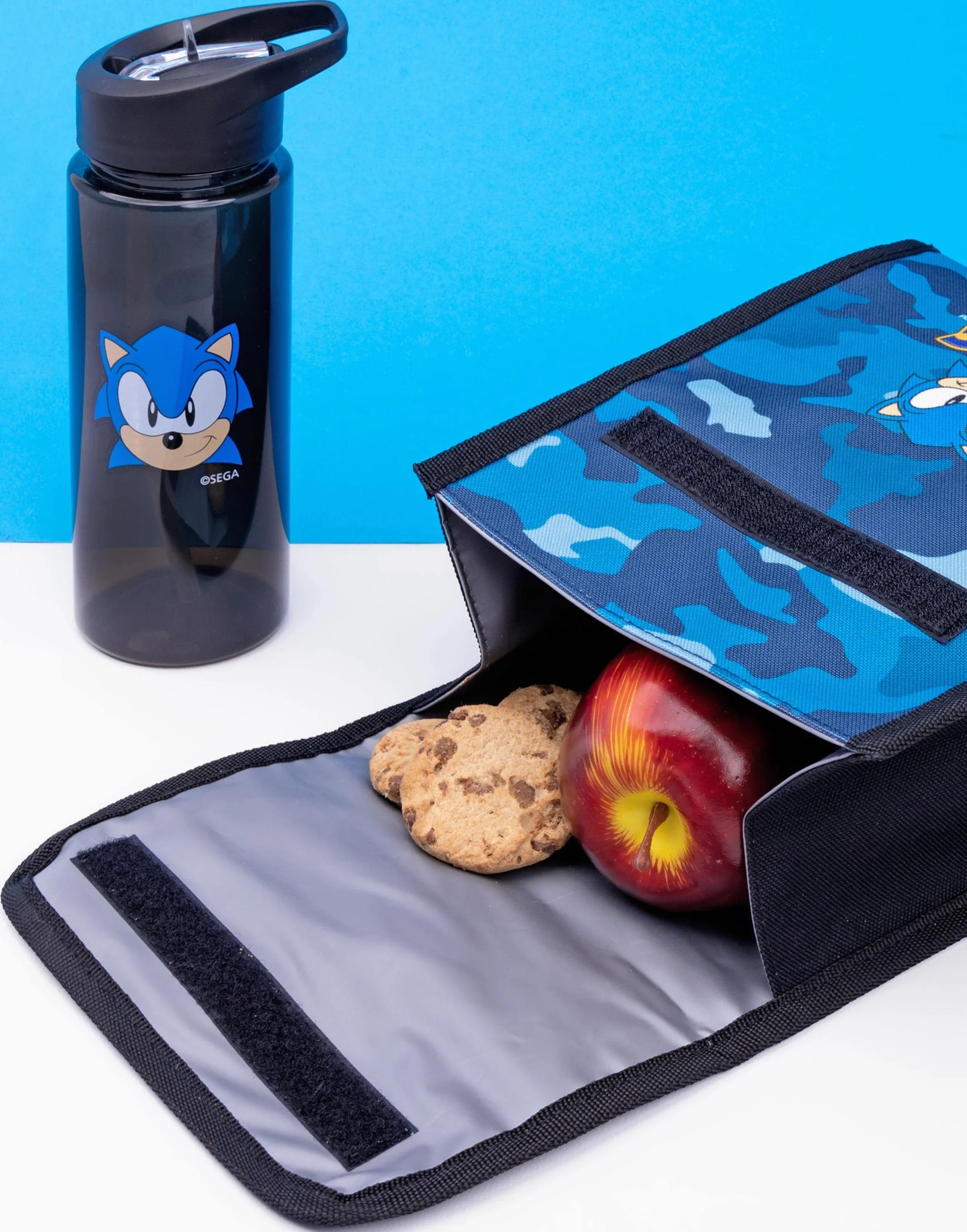 Sonic The Hedgehog Zaino per ragazzi | Zaino per bambini blu navy mimetico zaino per la scuola astuccio per matite e bottiglia d'acqua | Merce